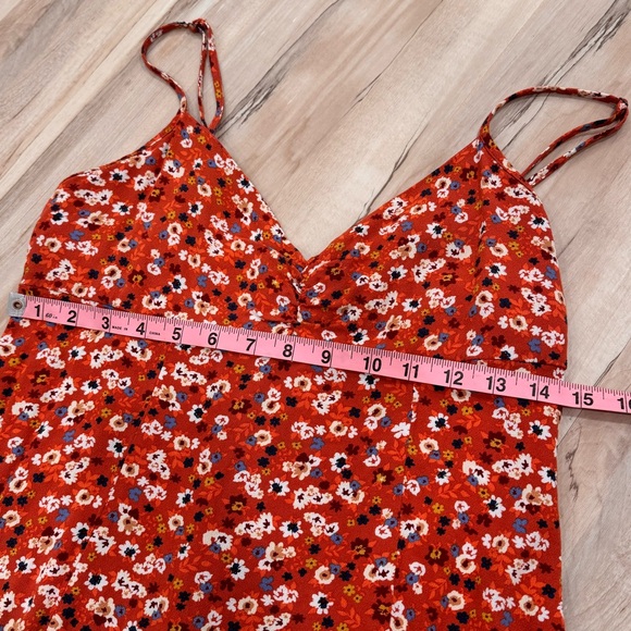 Floral V-Neck Ruched-Front Slip Dress - Picture 8 of 9